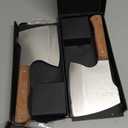 ROCOCO Meat Bone Cleaver Knife for Meat Cutting Heavy Duty Butcher Axes Hand Forged Full Tang Chopper for Kitchen Thanksgiving Christmas Gifts Idea Men Silver