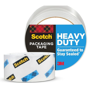 Scotch Heavy Duty Packaging Tape, 1.88" x 65.6 yd, Designed for Packing, Shipping and Mailing, Strong Seal on All Box Types, 3" Core, Clear, 1 Roll (3850-60)