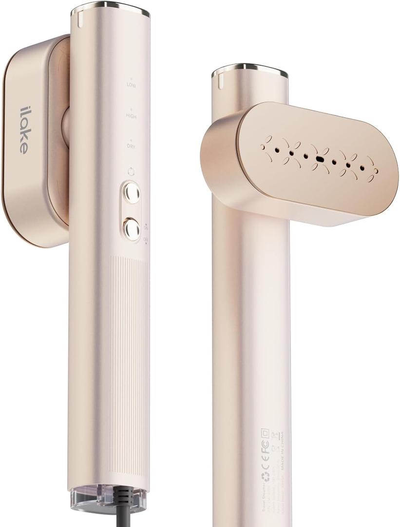 Steamer for Clothes, 1000W Portable Garment Steamer Travel Size, 100-240V Dual Voltage, 120ml Tank Handheld Steam & Iron 2 in 1, for Home, Business, Global & Europe Traveling, Rose Gold