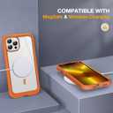 Miracase for iPhone 13 Pro Case 6.1",Full-Body Protection,Clear Bumper Case with Built-in 9H Tempered Glass Screen Protector,Military-Grade Drop Protection Outdoor Phone Case for iPhone 13 Pro, Orange