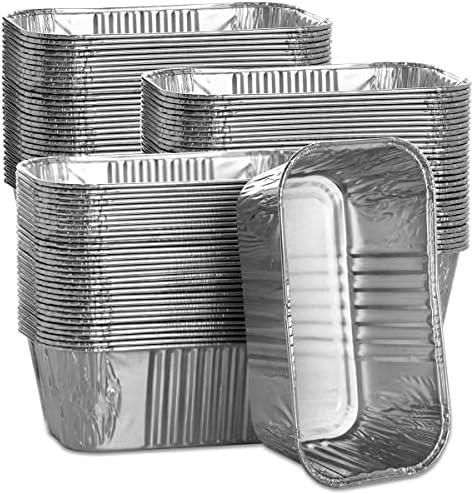 1Lb Aluminum Mini Loaf Baking Pans, 6” x 3.5” x 2” Heavy Duty Disposable Loaf Pans, Thick Foil Bread Pans for Baking Holiday Treats Food Storage and Takeout