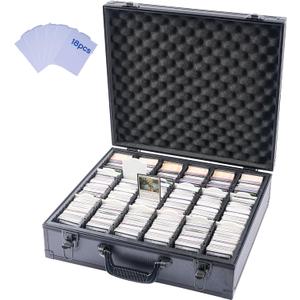 Trading Card Storage Box,Holds 6000+ Trading Cards,Baseball Cards Storage Box with 18 Dividers,Card Box for Sport Cards/TCG (Only for Standard cards)