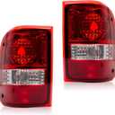 Pair of Tail Lights For 2006-2011 Ford Ranger, Direct Fit Left & Right Replacement Assembly, OE-Style ABS Housing (Core Support Brackets Included, Bulbs Not Included)