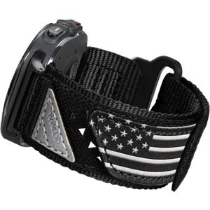 ULTIMAL Band Compatible with Samsung Galaxy Watch Ultra 47mm(2024/2025) band for Men Women, 47mm Nylon Sport Breathable Replacement Strap for Galaxy Watch Ultra (USA FLAG BLACK, L)