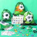 Winrayk 12 Sets Soccer Party Favors Sports Birthday Supplies, Drawstring Bag Silicone Bracelet Keychain Tattoo Sticker, Goodie Stuffer Pinata Filler Teen Kids Boys Soccer Birthday Party Decorations