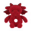 Apricot Lamb Dragon Rattle Soft Baby Rattle for Boys and Girls, Plush Stuffed Animal Rattle Toy Lovey for The Newborn, 0-3 Months, 0-6 Months and Above, 4.8 Inches (Red)