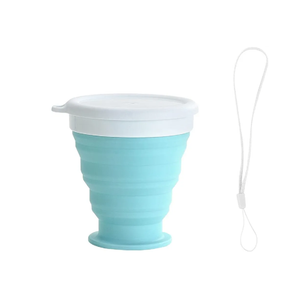 Silicone Retractable Folding Water Cup 200ml Pack of 1 Telescopic Collapsible Outdoor Travel Mug Folding Cups Blue