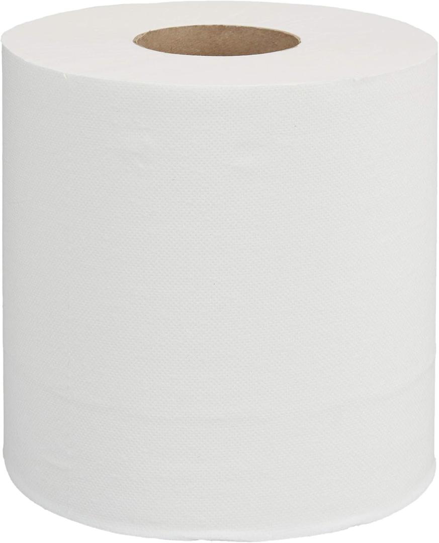 AmazonCommercial 2-Ply Soft, Absorbent Centerpull Paper Towels Compatible with Universal Dispensers, FSC Certified, 7.6 x 9 in, 6 Rolls, 600 Towels per Roll