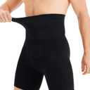 TAILONG Mens Shapewear Tummy Control Underwear Compression Shorts Slimming Body Shaper Leg Boxer Briefs (Medium, Black)