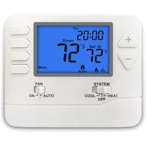 ELECTECK 5-1-1 Day Programmable Digital Thermostat for Home, up to 1 Heat/1 Cool with Large LCD Display, Compatible with Single Stage Electrical and Gas System, White