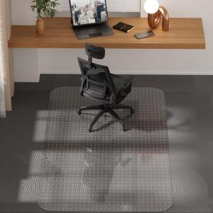 Office Chair Mat for Low Pile Carpet with Lip, 36" x 48" Clear Heavy Duty Plastic Floor Protector for Smooth Rolling Desk & Computer Chairs, Under Desk Chair Mat for Home Office