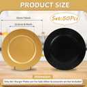 PROY 50 Pcs 13 Inch Charger Plates Bulk, Gold Chargers for Dinner Plate, Table Chargers for Table Setting, Wedding