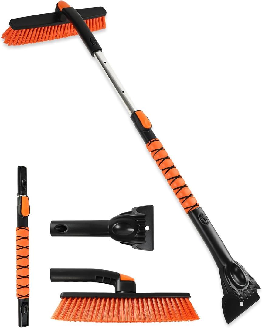 41" Ice Scrapers for Car Windshieldand Extendable Snow Brush with Foam Grip and 360 Pivoting Brush Head for Christmas Car Auto Truck SUV