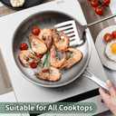 8 inch Tri-Ply Stainless Steel Frying Pan,No Coatings PFOA&PTFE Free Skillets,Chef's Pans,Dishwasher and Oven Safe Cookware, Compatible with All Cooktops