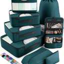 Veken 8 Set Packing Cubes for Travel Essentials, Suitcase Organizer Bags Set for Luggage, Road Trip Travel Accessories in 4 Sizes (Extra Large, Large, Medium, Small) (09-Dark Teal)