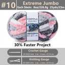Cozyful Chunky Yarn for Hand Knitting - #10 Chunky Chenille Blanket Yarn, Jumbo Big Thick Chunky Yarns for Crocheting, Tie Dye Bulky Knit Yarns, 8 Skein (25 yds 8 oz Each Skein), Pink & Grey & White