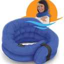 SunnyBay Microwave Heating Pad, Microwavable Heated Neck and Shoulder Wrap, Hands-Free Weighted Moist Hot or Cool Pack, Soft Fleece Cover and Flaxseed Filling, 26 Inch Length, SkyBlue