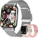Smart Watch for Women(3 Bands), Smartwatch Fitness Tracker with Bluetooth Calls & AI Voice Control, 1.85 HD Screen, Heart Rate/SpO2 Monitor, Sleep Tracker, Compatible with Android iOS (Silver)