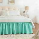RIMELA Spa Blue Bed Skirt Queen Size 15 Inch Drop, Elastic Bed Skirting for Bed Base and Frame, Bedding Dust Ruffle Easy to Install, Lightweight Wrap Around Adjustable Bedskirt