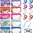 Ctosree 50 Set Snow Mountain Theme Name Tags Vbs 2026 Name Tags with Lanyards Christian Bible Names Badges Religious Theme Label with Activity Rope for Vacation Bible Church Summer Camp Supplies