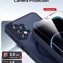 LeYi Compatible for Samsung Galaxy A32-5G Phone Case: Samsung A32 5G Case [Magnet Fit] with Screen Protector, Sleek Minimalist Matte Translucent Cell Phone A 32 Cover for Girl and Boy, Blue