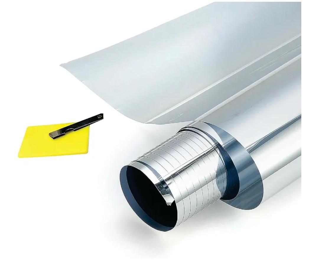 One Way Uncut Roll Window Tint Film Mirror Privacy UV Reflective Car Home Office Glass Scratch Resistant Film,for Privacy and Heat Reduction (Silver, 20" Inches x 20'Feet) One Way Uncut Roll Window Tint Film Mirror Privacy UV Reflective Car Home Office Glass Scratch Resistant Film,for Privacy and Heat Reduction (Silver, 20" Inches x 20'Feet)