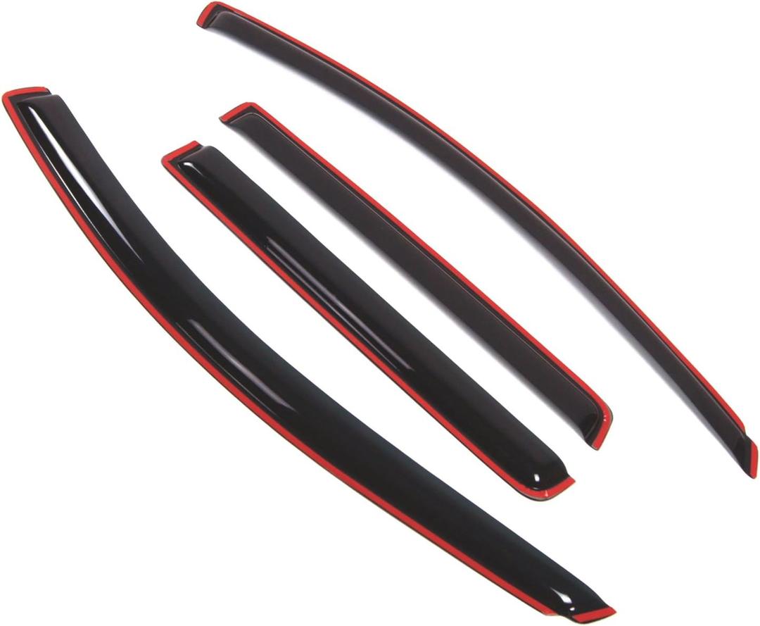 TuningPros in-Channel Window Vent Visors Rain Guards Compatible with Scion Scion xA 2004-2007 | Side Window Wind Deflectors Rain Shields | Smoke Tinted, 4 Pcs Set, DGWV-387i