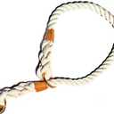 Glow Pups Rope Dog Collar, Cream Ombre Slip Collar for Medium and Large Dogs, Handmade with Durable Rope Material, Adjustable Fit for Comfort - White (Medium)