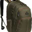 adidas Prime Backpack for Work, Travel Bag for Women and Men with Padded Compartment for Laptop (One Size, Olive Strata Green/Impact Orange/2)