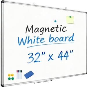 XIWODE 32x44 Inch Large Magnetic Dry Erase Board, Wall-Mounted Whiteboard Silver Aluminum Frame, Smooth Durable No Ghosting for Home School Office Conference