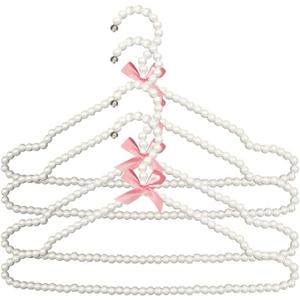 Hangers Coat 4 Pieces Hanger for Clothes Hanger Coat Pearl Bow Hanger Rack for Adult Fashion High End Hangers Clothing Store Space Saving (Color : White1) (White1)