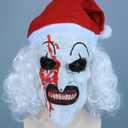 TWAYFEL Adult Terrifier Art the Clown Creepy Mask - Full Head Scary Mask for Horror Costume, Halloween, and Themed Parties (White and Red)