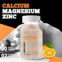 Calcium Magnesium Zinc Gummies with Vitamin D3 & K2 - High Potency Enhanced Absorption -60 Orange Gummies Flavored