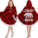 Warmstorey Poncho Wearable Blanket Mama Hooded Blanket Birthday Gift for Mom  Cozy Gift from Daughter, Son, Or Husband