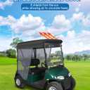 Universal 2 Passenger Golf Cart Sun Shade Cover, 58" Roof Compatible with EZGO TXT/RXV Club Car Precedent DS, 3 Sides Roll Up Breathable Mesh Sunshade Screen for Sun Block and Cooling