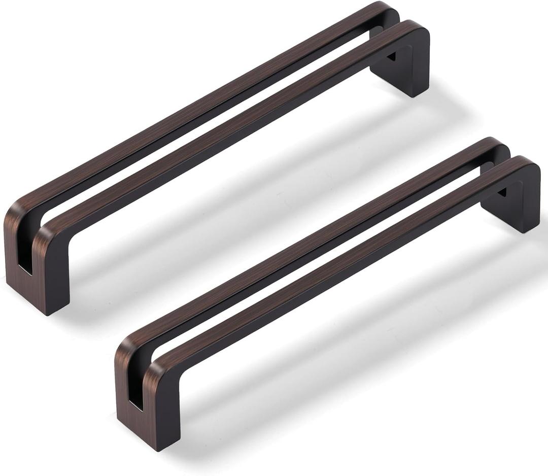 Oil Rubbed Bronze Zinc Alloy Solid Cabinet Pulls 5 Inch(128mm) Hole Center,Dresser Cabinet Handles Luxury Cabinet Pull Hardware for Bedroom, Kitchen 6 Pack 7600