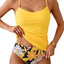 Eomenie Tankini Swimsuits for Women Two Piece Tummy Control Bathing Suit Slimming Modest Swimwear with High Waisted Bottom (M)