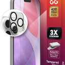 ZAGG Glass+ Screen & Camera Lens Protection for iPhone 17 Pro - Impact & Shatter Protection, Full Coverage Scratch & Smudge-Resistant Tempered Glass, Anti-Reflective Camera Lens Protector