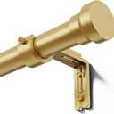 YaFex Curtain Rods 32-58 Inch, Heavy Duty 1 Inch Adjustable Curtain Rod for Windows, Gold Short Window Treatment Rods, Modern Design, Easy Installation