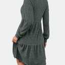 IWD Womens V Neck Long Sleeve Dress with Pockets Casual A-Line Knee Length Fall Knit Sweater Dresses 2025 (Green, XXL)