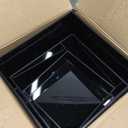 3 PCS Black Buffet Risers, Black Acrylic Food Display Stand, Square Acrylic Risers Display Stands, Mirror-Polished Display Box, Nested Storage Box, Cake Rise Stand for Parties, Birthdays, Weddings