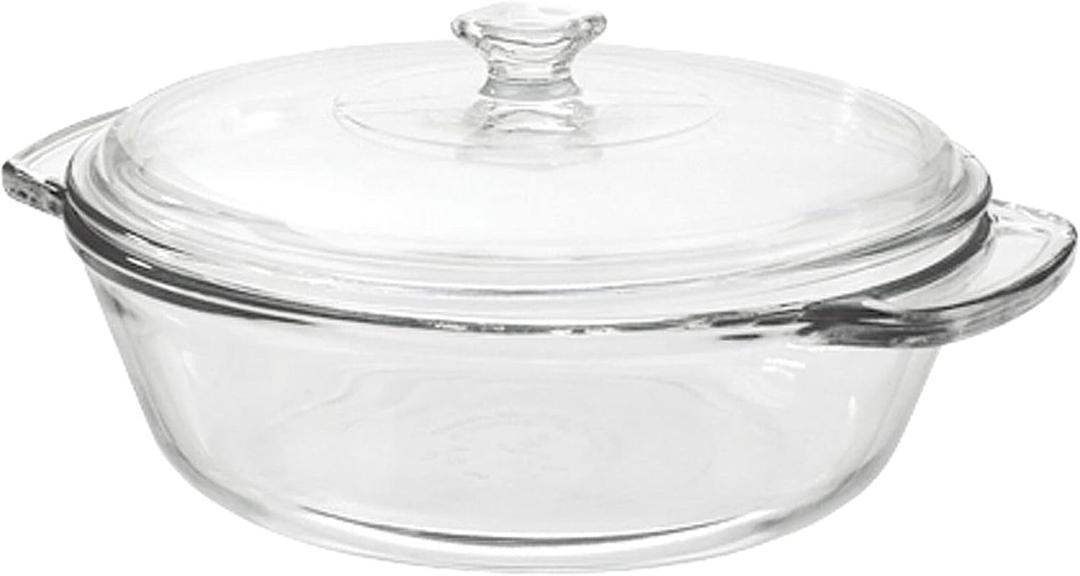 Anchor Hocking 2 Quart Round Glass Casserole Baking Dish, Medium, 3pcs