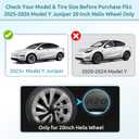 Rim Protector for Model Y Juniper 2025 2026 20” Helix Wheel, ABS+PC Wheel Rim Guard with Scratch & Scuff Protection, Prevents Curb Rash & Scratches, Clip-on Hub Protector Rings