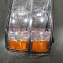 Headlight Fit For 07-13 Silverado 2007 2008 2009 2010 2011 2012 2013 Chevy Silverado 1500 / 2500HD / 3500HD & 2014 Old Body Style Driver And Passenger Side (Chrome Housing Amber Reflector)