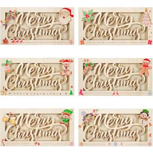 12Pcs Wooden Cash Envelope Money Wallet Christmas Money Holders Merry Christmas Cash Holder Gifts Bulk Moneys Box Gift Xmas Party Favors for Family Xmas Winter Holiday Wood Gifts Party Decor Supplies