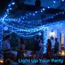 750 LED 240FT Blue Birthday Party Decorations String Lights with 12 Modes Timer Dimmable, Waterproof Green Wire Christmas Lights Outdoor, Plug in Fairy Lights for Wedding, Ocean Party, Xmas Decor