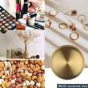 Round Gold Tray, Dedoot Decorative Tray Small - 7.8inch Stainless Steel Metal Tray Organizer Storage Organizer Vanity Trays for Jewelry Cosmetics Coffee Tea Candle, Bathroom Plate Kitchen Tableware