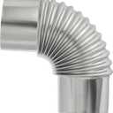 PATIKIL 90 Degree Stove Pipe, 1Pcs 3 Inch Elbow Stainless Steel Chimney Flue Extension for Outdoor Camping Tent Wood Stove Accessories Vent Exhaust, 5.91 Inch Length