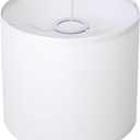 White Linen Small Drum Lampshade, 8.66" Top x 8.66" Bottom x 7.87" High Lamp Shade, Lamp Shade Replacement for Table and Floor Lamps, Pendant LightHandcrafted LampshadeEasy Assembly