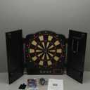 Electronic Dartboard Cabinet, Digital Soft Tip Dartboards with LED Scoreboard, Dart Board Set with 40 Games 420 Variants, 6 Darts, 100 Tips